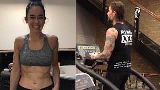 AJ Lee CATCHES CM Punk Playing In The Gym Shorts [upl. by Orlando]