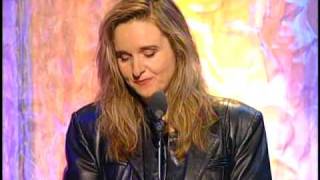 Melissa Etheridge inducts Janis Joplin Rock and Roll Hall of Fame inductions 1995 [upl. by Eiuol]