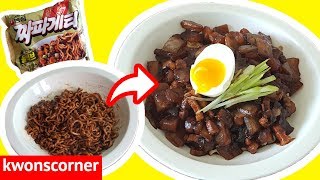 How to Make Jjapaghetti into REAL Jajangmyeon Instant Ramen Hacks [upl. by June976]