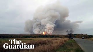 Russia explosion 2000 villagers evacuated after blast and fire at munitions depot [upl. by Kori]