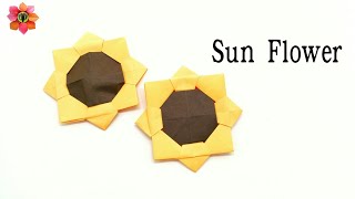 Sunflower  DIY Origami Tutorial  22 [upl. by Amesari367]