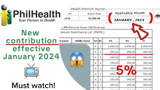 New Philhealth contribution effective January 2024 [upl. by Blockus834]