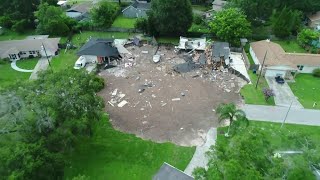 Sinkhole Rapidly Grows Swallows Central Florida Homes [upl. by Ialda]