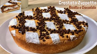 CROSTATA ZUPPETTA RICOTTA E CIOCCOLATO ricetta facile RICOTTA AND CHOCOLATE TART [upl. by Ordnajela]