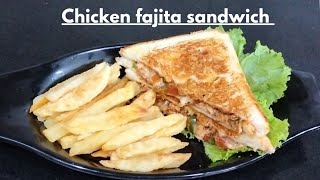 Chicken Fajita Sandwich Recipe By Pot And Pan Cooking [upl. by Leahcimnoj]