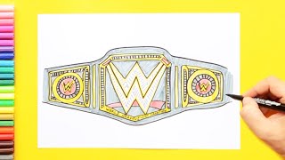 How to draw WWE Championship Belt [upl. by Greiner]