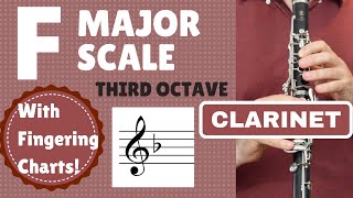 CLARINET F Major Scale  3rd Octave SLOW [upl. by Rodi]