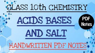 Acid Bases and Salt class 10 Science hand Notesl Full explanation NCERT best notes class 10 Science [upl. by Betteanne]