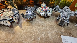 Lego 75257 Millennium Falcon 75374 Onyx Cinder 75357 Ghost 75292 Razor Crest Hero Ship Comparison [upl. by Berthe]