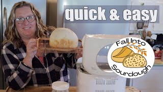 Quick and Easy Sourdough Sandwich Bread in the bread machine FallintoSourdough Collaboration [upl. by Horgan]