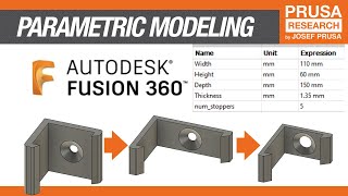 Parametric modeling in Fusion360 explained in 40 seconds  detailed tutorial with example [upl. by Purington]