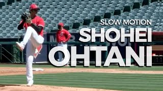 Shohei Ohtani Slow Motion Pitching Mechanics Baseball [upl. by Spence]