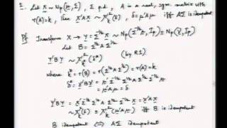 Mod01 Lec04 Multivariate normal distribution  II [upl. by Anerat]