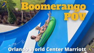 Boomerango Blue Slide POV at Orlando World Center Marriott [upl. by Idnarb]