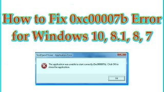 How to Fix 0xc00007b Error for Windows 10 81 8 7 [upl. by Horbal]