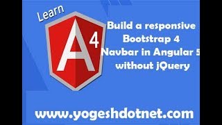 Build a responsive Bootstrap 4 Navbar in Angular 5 without jQuery  Hindi [upl. by Haduj]