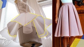 HOW TO DRAFT BOX PLEATED CIRCLE SKIRT PATTERN  KIM DAVE [upl. by Michaella302]