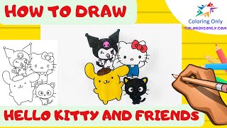 How To Draw Hello Kitty And Friends [upl. by Nagel]