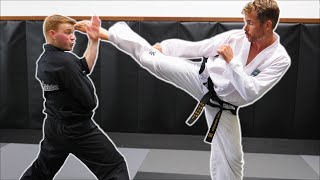 Ginger Ninja Trickster Vs World Champion  Taekwondo Fight [upl. by Miltie]