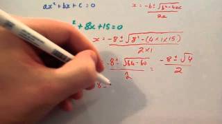 Quadratic formula  Corbettmaths [upl. by Karalee601]