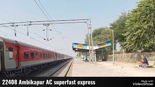 22408 Ambikapur AC superfast express patharia railway station [upl. by Eiba]