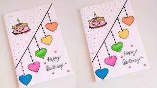 diy birthday card making ideashappy birthday card A4 white paper birthday greetings card making [upl. by Archibald]