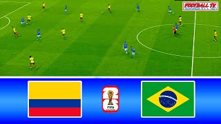 Colombia vs Brazil  FIFA World Cup Qualifiers 2026  Full Match  PES 2021 Gameplay PC FL 24 [upl. by Rox299]