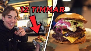 Äter 1 hamburgare VARJE timme i 12 TIMMAR [upl. by Belmonte654]