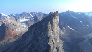 Flying over the worlds highest cliff  Auyuittuq National Park [upl. by Notrub350]