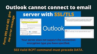 Outlook Cannot Connect To Email Server With SSLTLS [upl. by Giltzow]