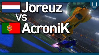 Joreuz vs AcroniK  Rocket League 1v1 Showmatch [upl. by Ecyal164]