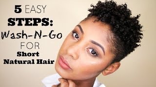 5 Easy Steps How to Wash amp Go for Short Natural Hair [upl. by Ecyal]