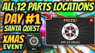 How To Find All 12 Santas House Parts Locations For Santa Quest Day 1 In Car Dealership Tycoon Xmas [upl. by Callean]