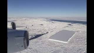 Flight Over a Rectangular Iceberg in the Antarctic [upl. by Johan952]