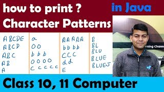 How to print Character Patterns in java  easily explained  ICSE Computer [upl. by Dow]