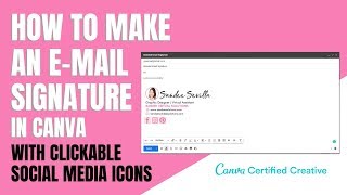 How to make an Email Signature in Canva with clickable Social Media Icons [upl. by Adnoved]