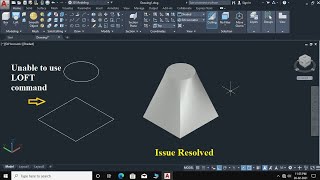 Loft command not working issue resolved  AutoCAD [upl. by Marasco]