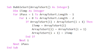 Bubble Sort 3 – VBNET Implementation [upl. by Azile]