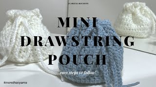 Crochet Mini Drawstring Pouch  Beginners Friendly  Gift Ideas  Carelycrochets [upl. by Alyam]