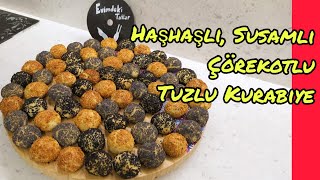 HAŞHAŞLI SUSAMLI ÇÖREKOTLU TUZLU KURABİYE kıyır kıyır harika lezzet [upl. by Urbani7]