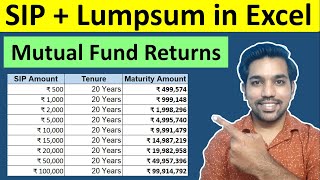 SIP  Lumpsum Calculator in Excel  Mutual Fund Returns Calculation Hindi [upl. by Lauzon39]