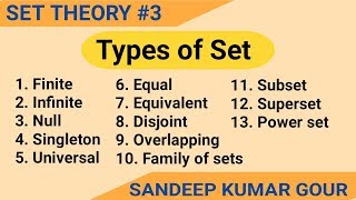 Types of Set in hindi  Discrete Mathematics [upl. by Alleuol87]