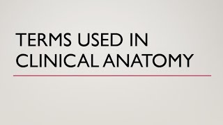 TERMS USED IN CLINICAL ANATOMY NOTES ANATOMICAL TERMINOLOGY MBBS BAMSBHMSBDSPHYSIOTHERAPY [upl. by Hufnagel771]