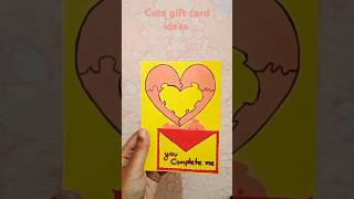 Cute gift card ideas for boyfriendyou complete me 💗diy papercraft shortsvideo foryoupage [upl. by Pacifa831]