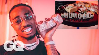 Quavo Shows Off His Insane Jewelry Collection  GQ [upl. by Diver193]