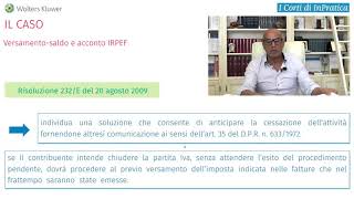 VERSAMENTO SALDO E ACCONTO IRPEF – IL CASO [upl. by Nisay]