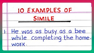 Examples of SIMILE  5  10 Examples of SIMILE in English [upl. by Larrabee]