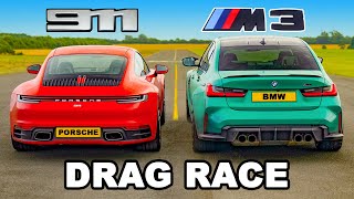 800hp Dodge Super Stock v BMW M3 v BRABUS DRAG RACE [upl. by Nylyoj]