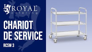 Chariot de service Royal Catering RCSW 3  Présentation de produit 10010056 [upl. by Ahseenat900]