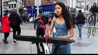 quotBlinding Lightsquot on Grafton Street with Brinda Irani The Weeknd cover [upl. by Selinda]